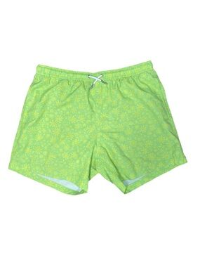 Bermies The Classic 5" Inseam Swim Trunks Men's Medium Yellow Green Floral
